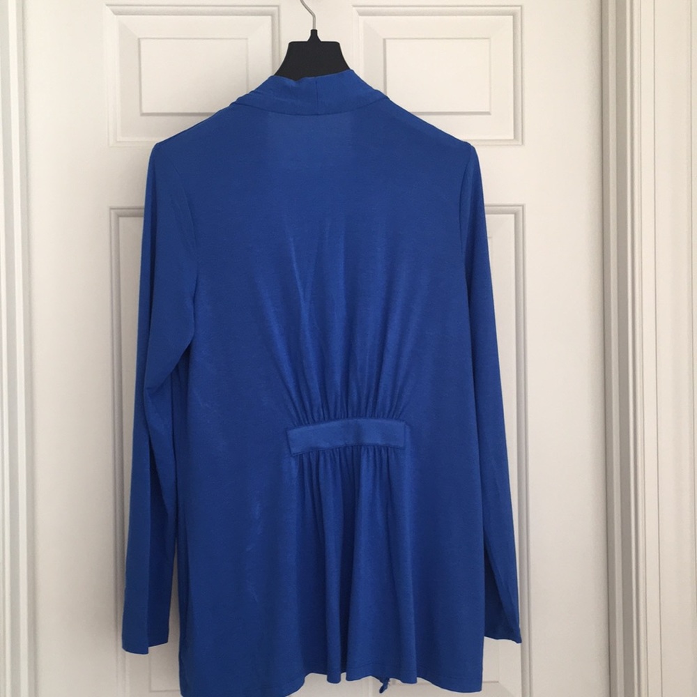Charter Club Cardigan Petite Medium Blue Long Sleeves Back Cinched - Picture 7 of 9